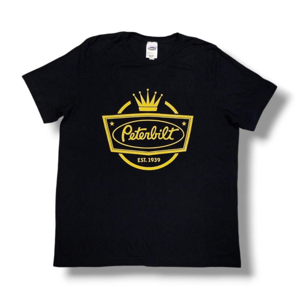 BDA Peterbilt‎ Gold Graphic Crew Neck Black T-Shirt Men's XL